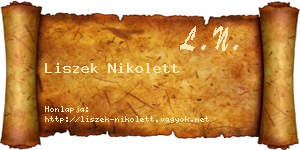 Liszek Nikolett névjegykártya